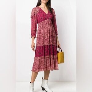 BA&SH Gypsie Midi Dress Sz 0